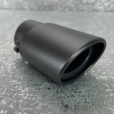 Universal Black Car Exhaust Tip Boltclamp On Matte Oval Truck Tail Pipe Fits 2