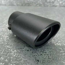 Universal Black Car Exhaust Tip Bolt/Clamp On Matte Oval Truck Tail Pipe Fits 2"