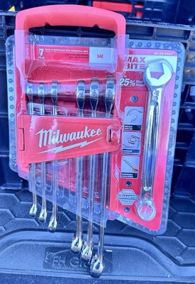 Milwaukee 7 Piece SAE Combination Wrench Set Brand New Factory Sealed  