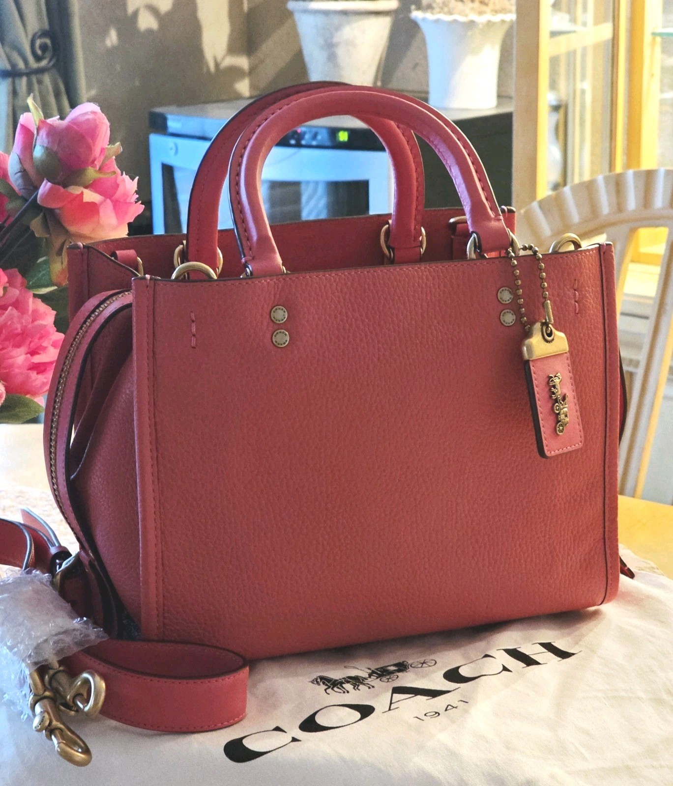 COACH x DISNEY ROGUE 25 MICKEY MINNIE LIMITED EDITION WATERMELON PINK C6106