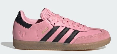 Adidas Grade School Size 6 SAMBA INDOOR 'MESSI LIGHT PINK BLACK (GS)' JR0424 NEW