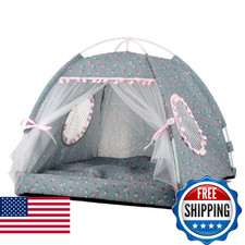 pawstrip Dog Tent Indoor Cat House Pink Puppy Bed Portable Pet Teepe Princess Do