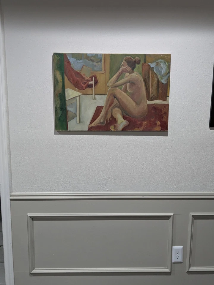 Venta Inmobiliaria Colección Artista Texas Acrílico Desnudo Pintura sobre Lienzo 20" x 30" Foto 4 de 4