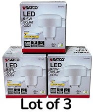 Satco S11540 Squat LED Bulb 120V 9.5W Spiral 60W GU24 2700K 3-Pack Nos