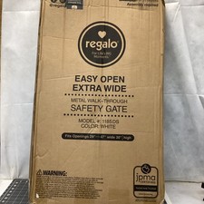 Regalo 1185 DS Easy Open Extra Wide Metal Walk-Through Safety Gate - White