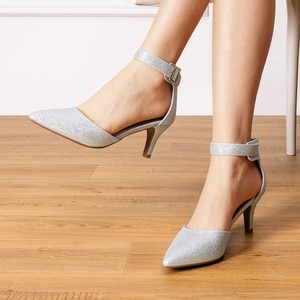 ladies silver dress pumps Womens Shoes nck.Round Neck