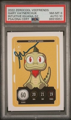 Veefriends signiertes intuitives Leguan TCG C&C AUTO. PSA 8, Auto 10 GaryVee Series 2