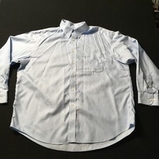 Roundtree Yorke Gold Label Button Down Shirt XL Blue Long Sleeve