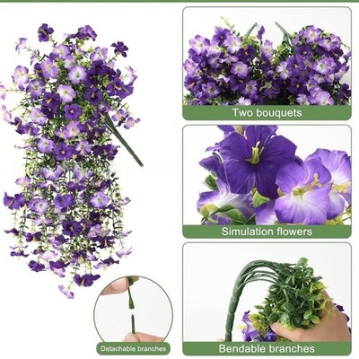 Realistischer Kunststoff Eukalyptus Morning Glory Hängekorb 75 cm für Terrasse