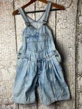 Vintage 80s /90s Guess Jeans Shorts Light Blue Denim Overalls 1