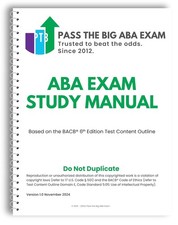 Pass the Big ABA Exam PTB 6th Edition Study Manual NEW Direct from PTB