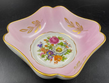 Vaso soprammobile porta caramelle svuota tasche Limoges rosa decorato a mano