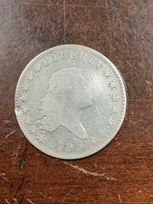 1795 FLOWING HAIR HALF DOLLAR VG DETAILS DAMAGED
