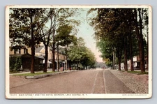 Vintage 1912 Main Street & Hotel Worden Lake George NY Postcard