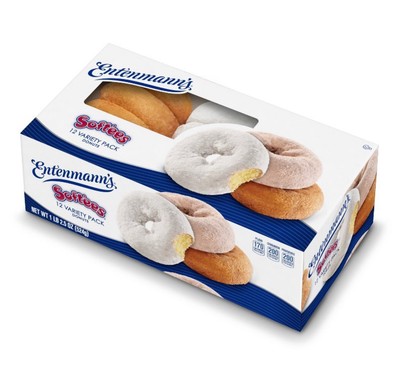   New Entenmann's SOFTEE S Mixed Powered Chocolate Creme Mini Soft Donuts 1lb