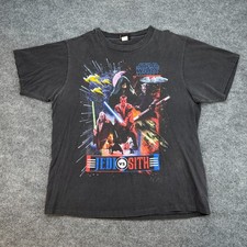 Vintage 90s Star Wars Jedi Vs Sith Episode 1 Movie Promo Black Large T-Shirt
