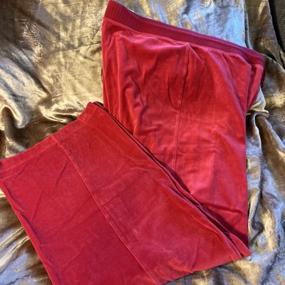 Victoria s Secret plush and lush velour lounge pants X large red drawstring