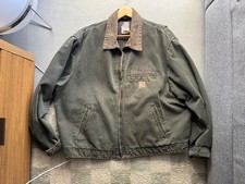 VTG Y2K Carhartt Detroit J97 Jacket Mens Moss Green Blanket Lined American Made