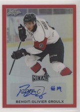 2016-17 Leaf Metal Red Prismatic 3/3 Benoit-Olivier Groulx #BA-BG1 Auto 1p0