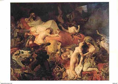 AK - Kunst - Malerei - Eugène Delacroix - Tod von Sardanapale - Frau