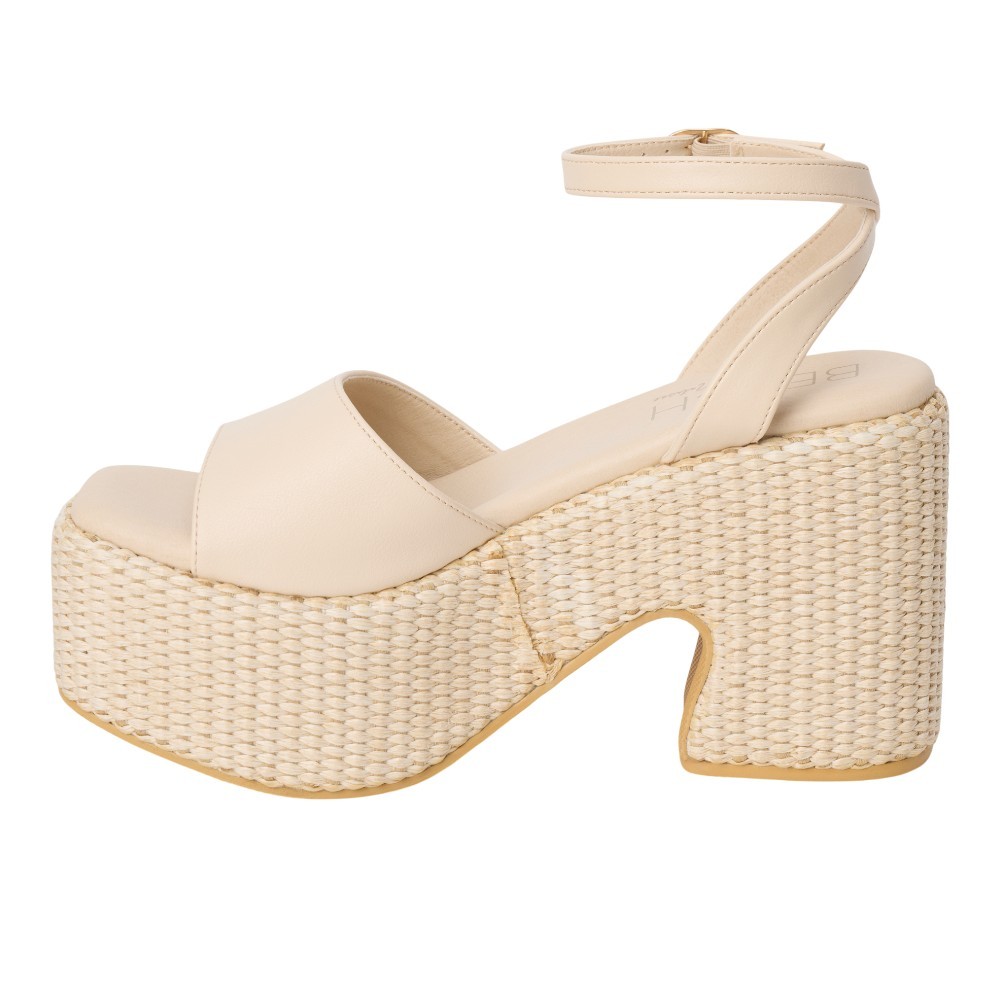 BEACH by Matisse Arden Platform Block Heels Ankle Strap  Womens Off White Casual thumbnail 3