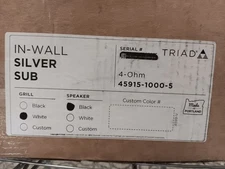 Triad In-Wall Silver Sub 4-Ohm 45915-1000-5
