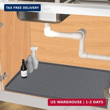 Under Sink Mat 28 x 22 for Kitchen Waterproof, Silicone Under Kitchen Bathroom P