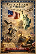 USA 250th Anniversary Sticker 4x6 Semiquincentennial 1776-2026 Patriotic Decal