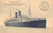 SS GOUVERNEUR GENERAL DE GUEYDON,  C. G. T. SHIP LINE ~ used 1934