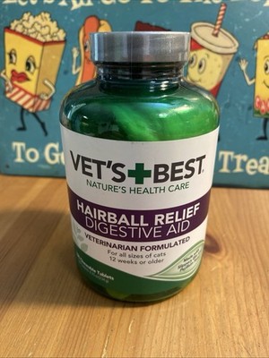 Vet s Best Cat Hairball Relief Digestive Aid 180 Chewable Tablets Sealed