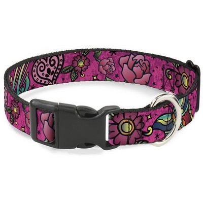 Plastic Clip Collar Love Kills Pink Large 15-24'' (US IMPORT)
