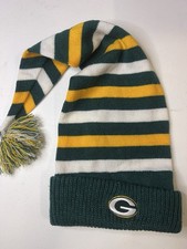 Reebok Green Bay Packers Stocking Beanie Hat Cap NFL Throwback Knit Winter Pom