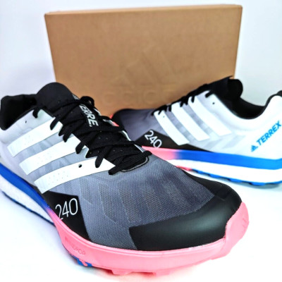 Adidas US 12.5 Men's Black White Blue Boost Run Terrex Speed Ultra    GZ8920 New
