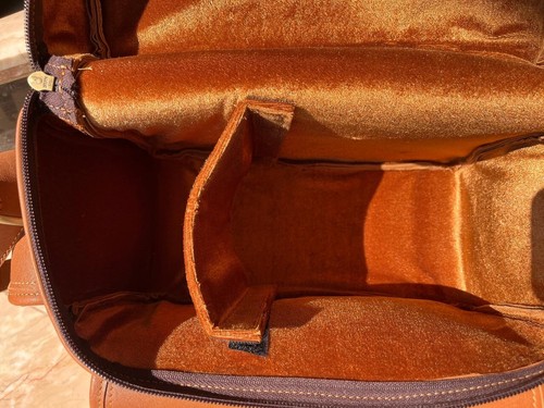 Goat Brown Leather Warranty Bag Camera Messenger Classic Bag Padded Satchel Bag - Picture 12 of 13