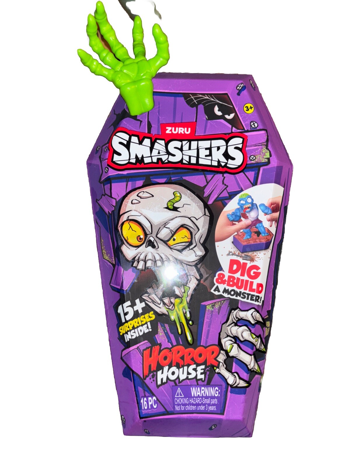ZURU Smashers HORROR HOUSE Green Hand Dig & Build A Monster 15+ Surprises!!