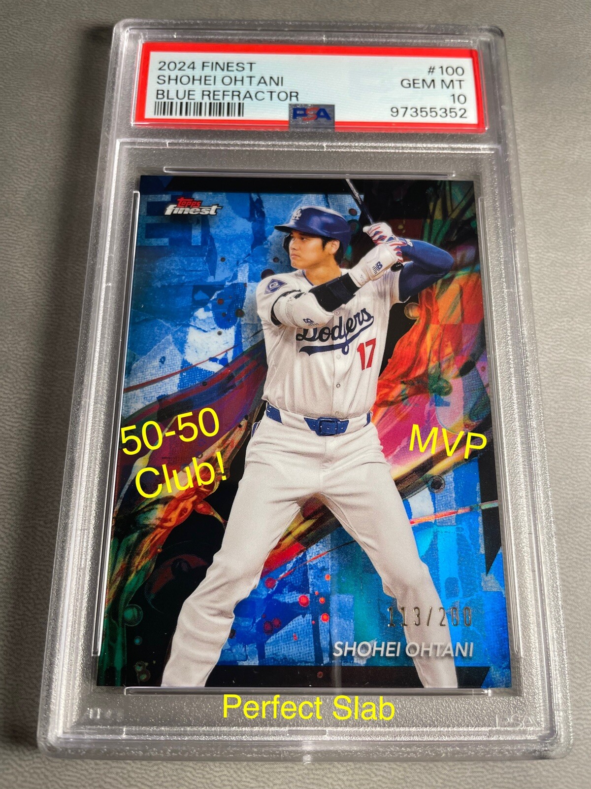 Shohei Ohtani 2024 Topps Finest #100 Common - Blue Refractor /200 