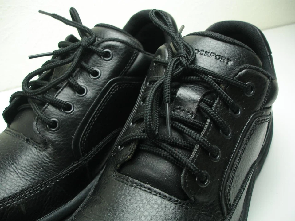 Men's 13 M Rockport World Tour Classic Walking Black Leather Shoes Lace-Up Dress - Image 4 of 4