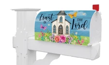 Trust In The Lord Jesus Church Flowers Butterfly Magnetic Mailbox Cover Only