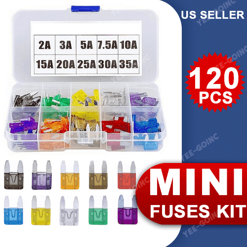 120pcs Mini Blade Fuse Assortment Auto Car Motorcycle SUV FUSES Kit APM ATM - Picture 1 of 11