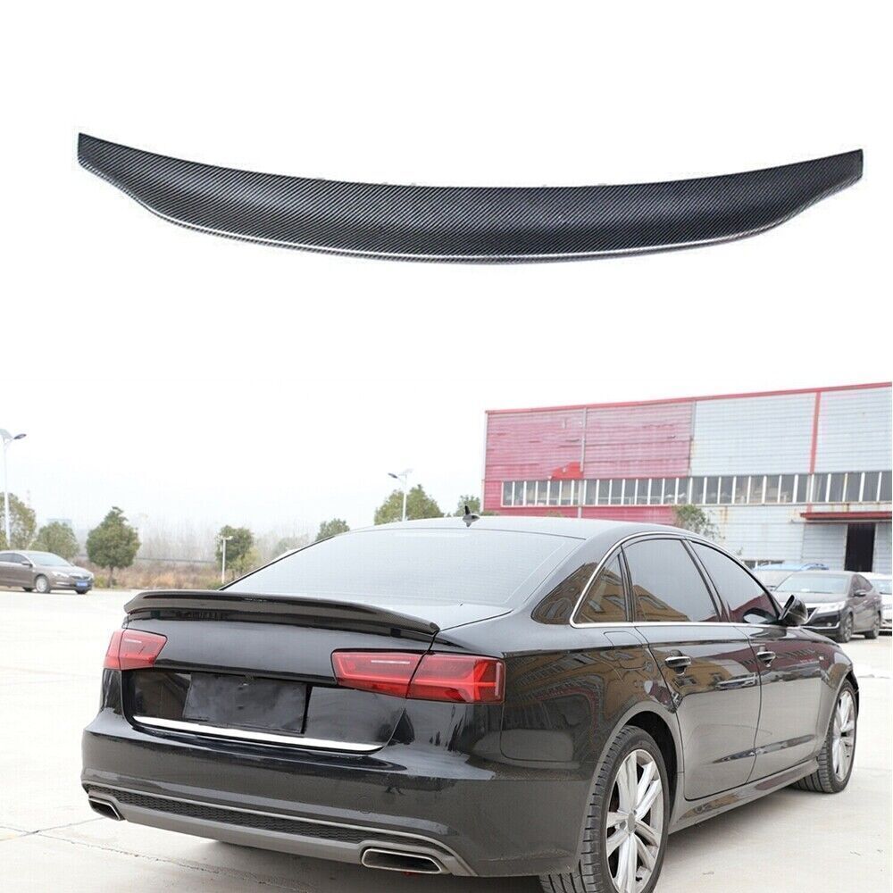 For 2012-2018 2017 A6 C7 Sedan Rear Trunk Spoiler Wing Body Kit Carbon Fiber 1PC