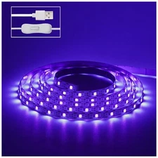 6.6FT/2M LED Black Light Strip - 120 Units LED UV Wick 395-400nm, USB DC 5V