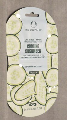 The Body Shop Cooling Cucumber Eye Sheet Mask Lot of 2-2packs (4 masks total)