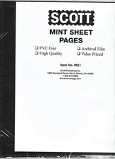 Pkg of 25 MS1 Black 2-sided Mint Sheet Pages for SCOTT or Supersafe Mint Binder