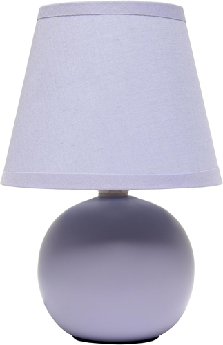 LT1196-PRP 8.66" Chic Little Globe Ceramic Table Lamp with Matching Tapered Shad - Picture 9 of 12