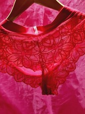 VTG SZ L Shiny Satin Sissy Pantie Second Skin Pink VS