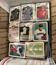 LOT Baseball Commons 1980s 90s early 2000s MEDIUM FLAT RATE BOX Many Brands