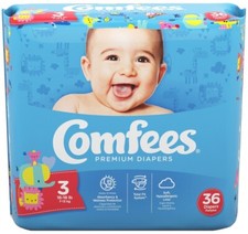 Comfees Baby Diapers Size 3 16 to 28 lbs. -Bag of 36 PACK