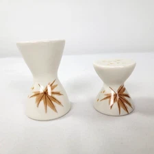 Harvest Time Salt and Pepper Shakers Set brown leaf leaves autumn HTF Iroquois