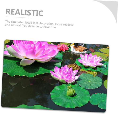2Pcs Faux Lily Pads for Pond Artificial Lotus Leaves Realistic Appearance Eva Ma - Picture 2 of 12