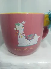 LLAMA IN BED COFFEE MUG. LLAMA STAY IN BED MUG. LLAMA Art Deco Mug. B267